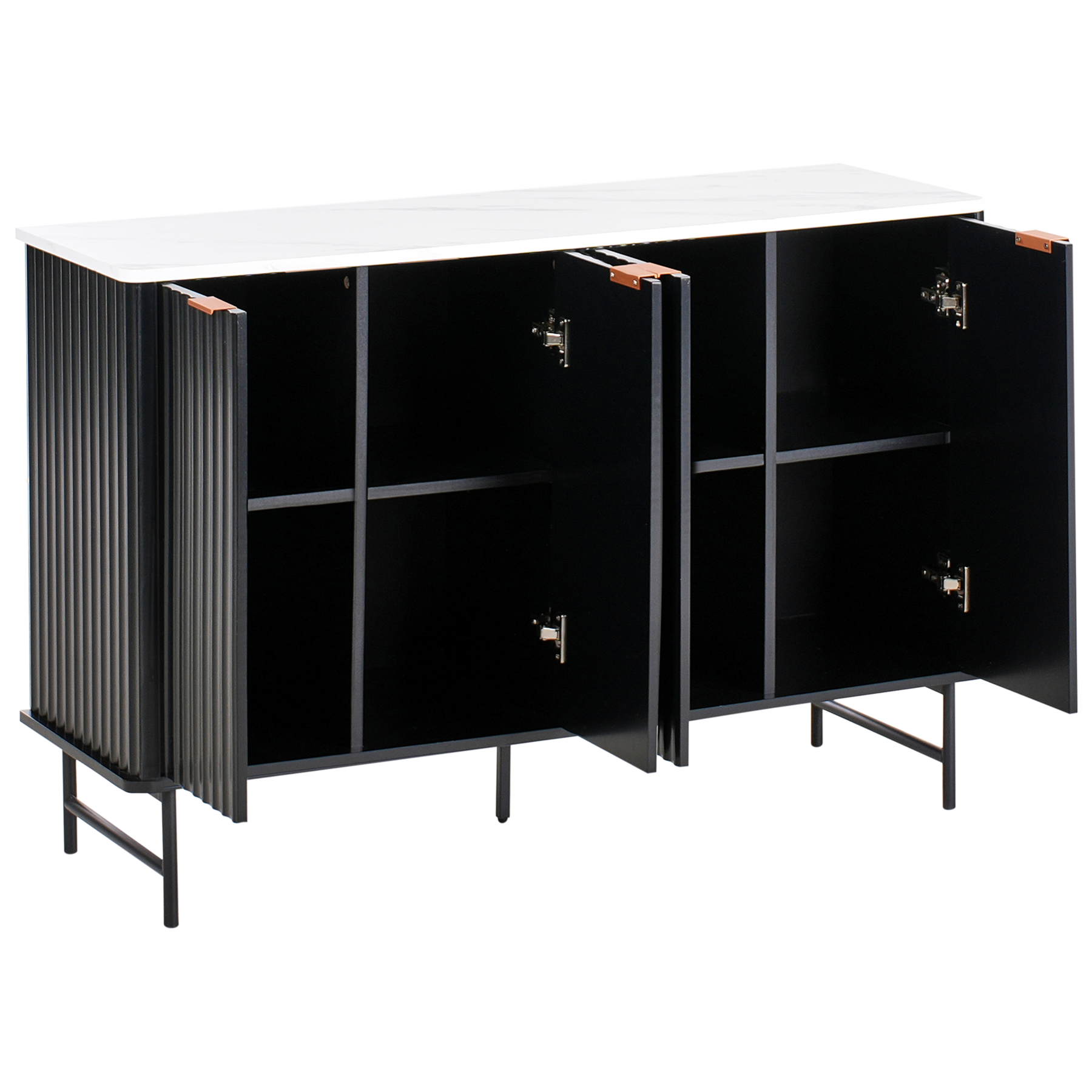 Beliani - GLASTONBURY - Dressoir - Zwart|Marmer - MDF