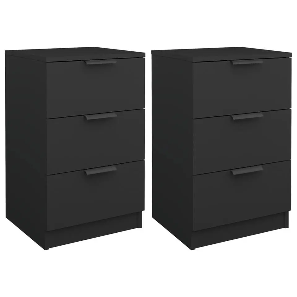 vidaXL - Nachtkastje - Zwart - Bewerkt hout - 2 stuks