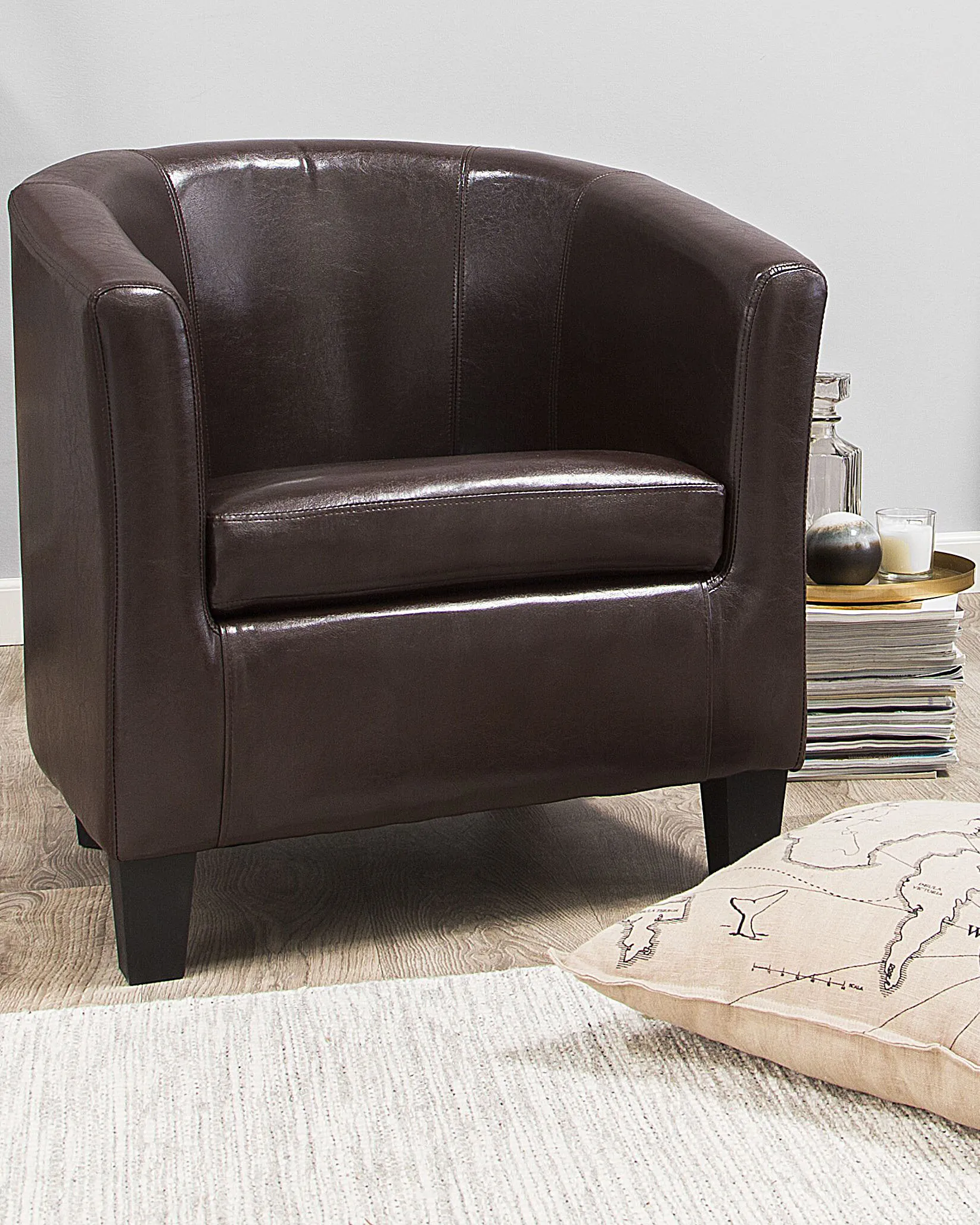 Fauteuil BORWICK Kunstleer Donkerbruin