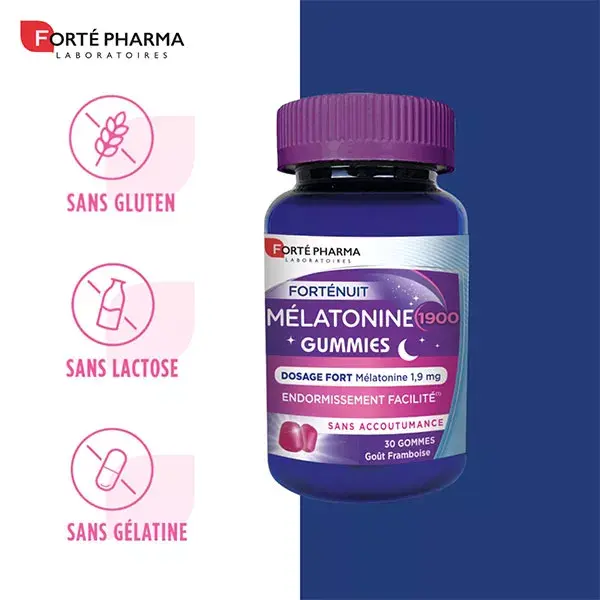 Forté Pharma FortéNuit Melatonina 1900 Gomas para Sono Rápido - 30 gomas
