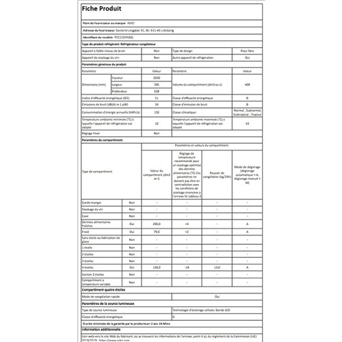 Réfrigérateur congélateur en bas Asko RFC226RNBS1 Inox