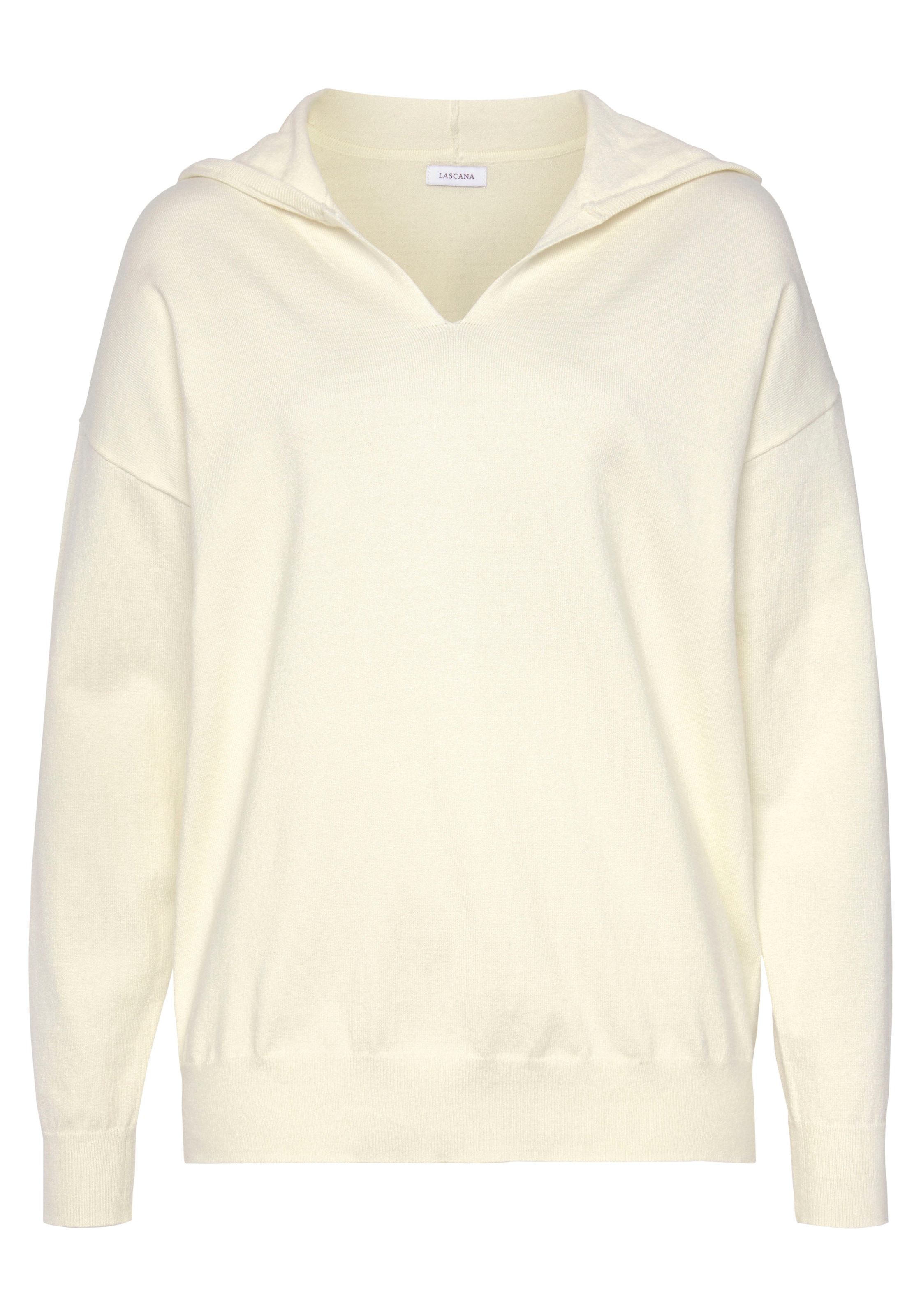 LASCANA Strickpullover , Kapuzensweatshirt aus weicher Viskosemischung, Loungewear