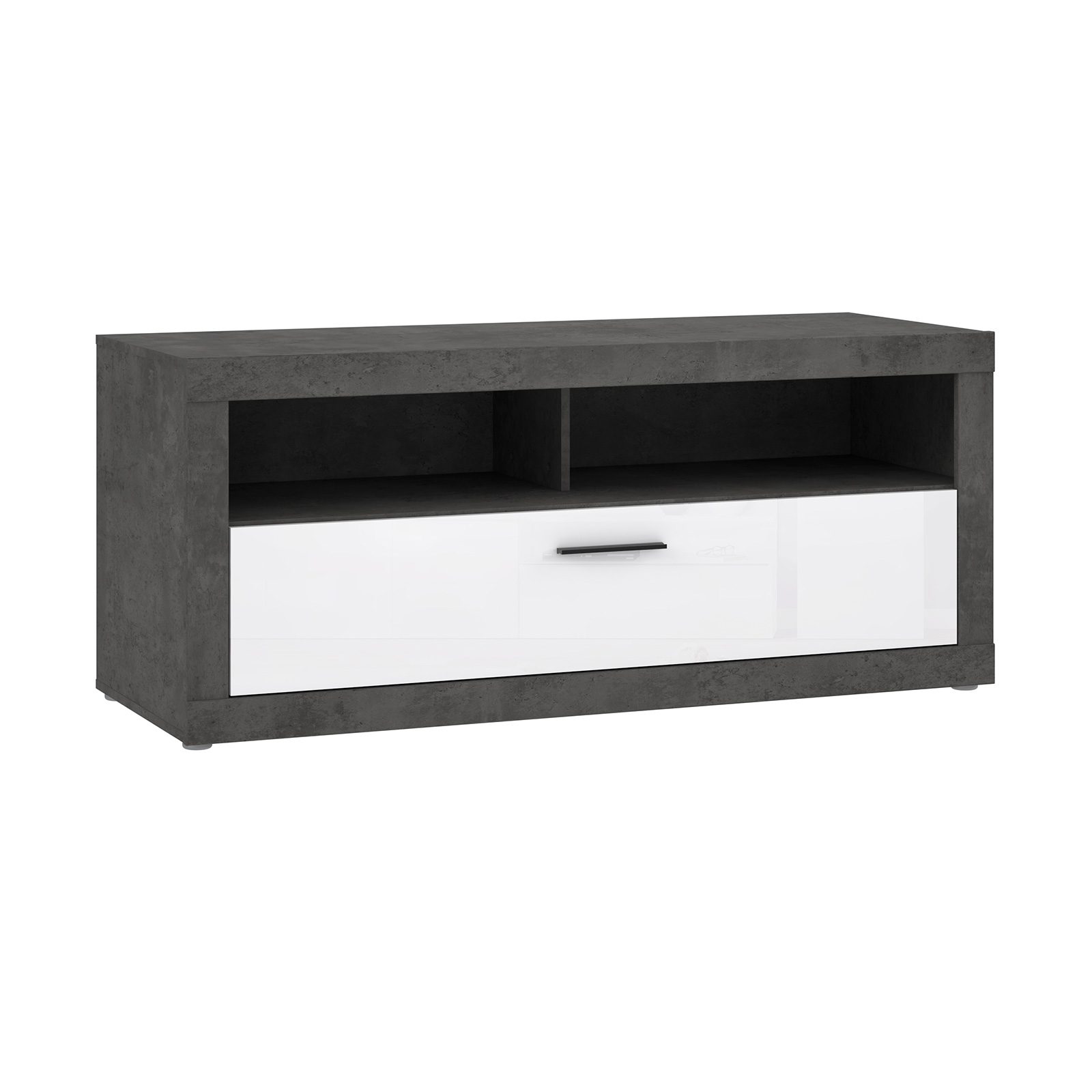 Lowboard - Betonoptik - weiß - 138 cm breit