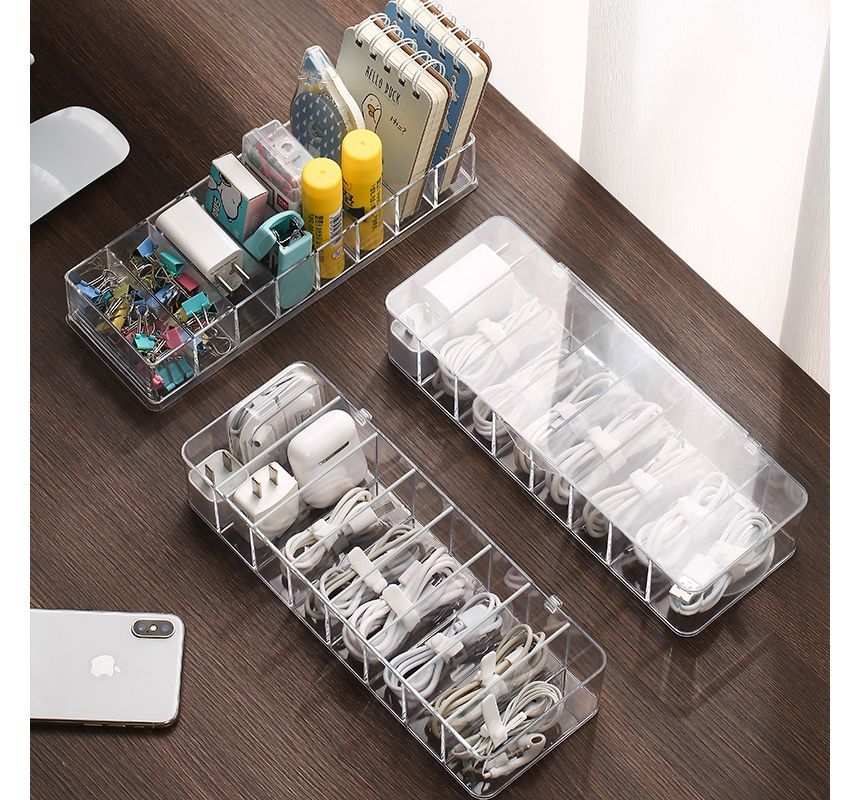 Sabam - Transparante plastic kabelopbergdoos / kabelorganizer / set (verschillende designs)