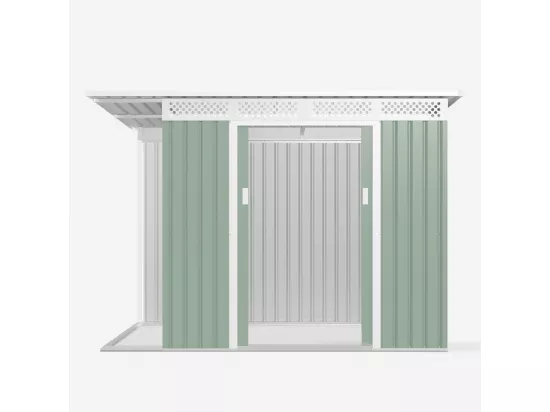 Abri de jardin tôle galvanisée verte outils 257X142x184cm MetalGreen