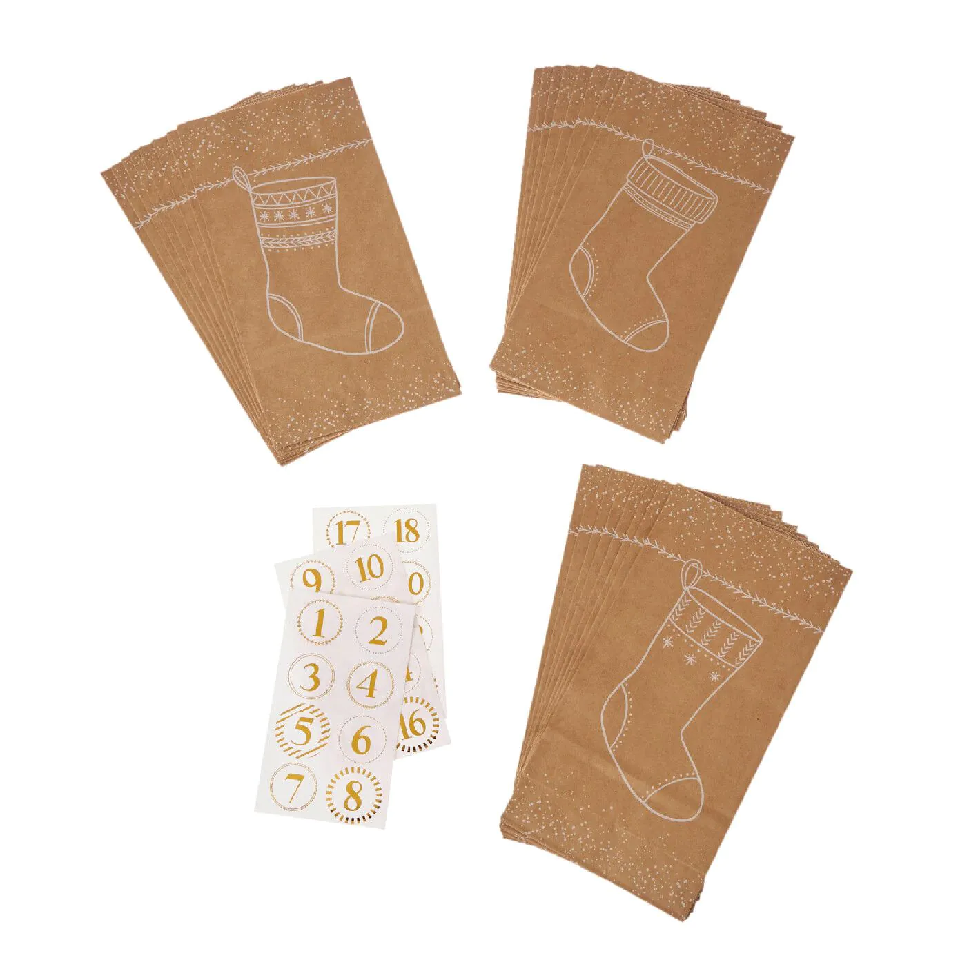Adventskalender Tüten Set (Strumpf/Kraft) kaufen