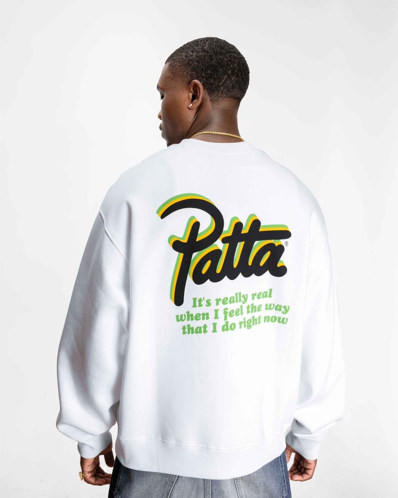 Patta Block Party Crewneck Sweater (White)