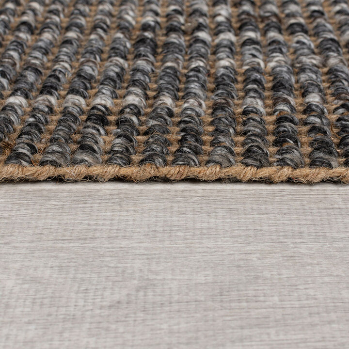 Jute loper - Motto Ombre Grijs