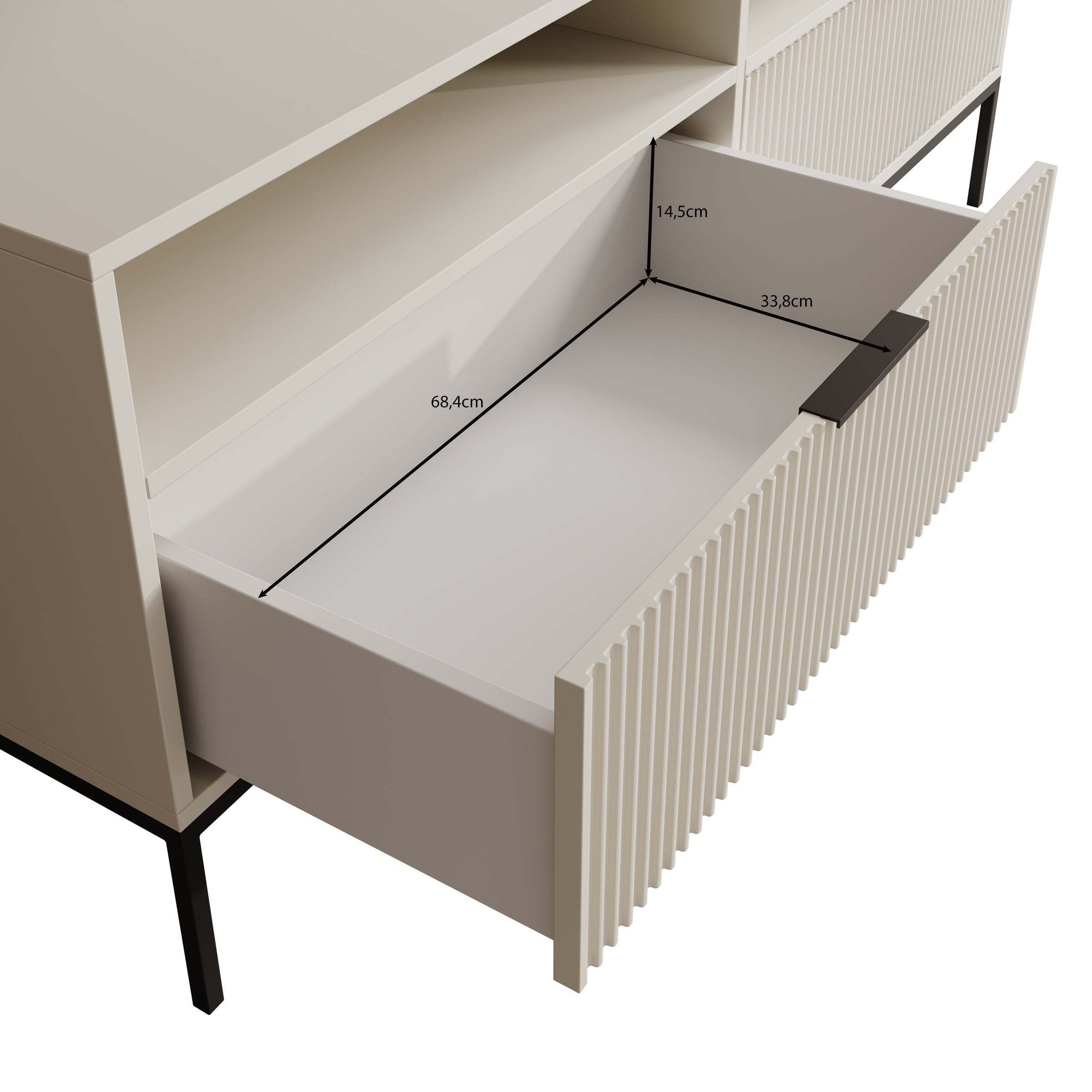 Meubella - Delaware - TV-Meubel - Beige - 150 cm