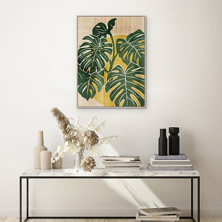 Toile palmes vertes vert, naturel Dada Art l.64 x H.84 cm