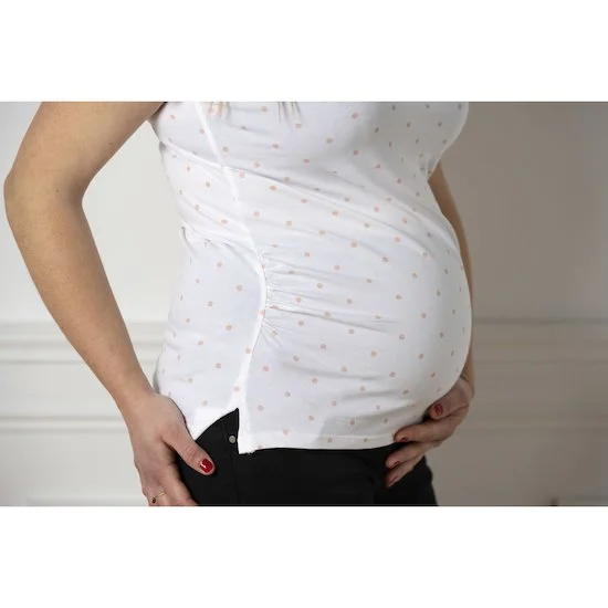 T-shirt grossesse dream à pois   Blanc        de               MAIKA Maternity
