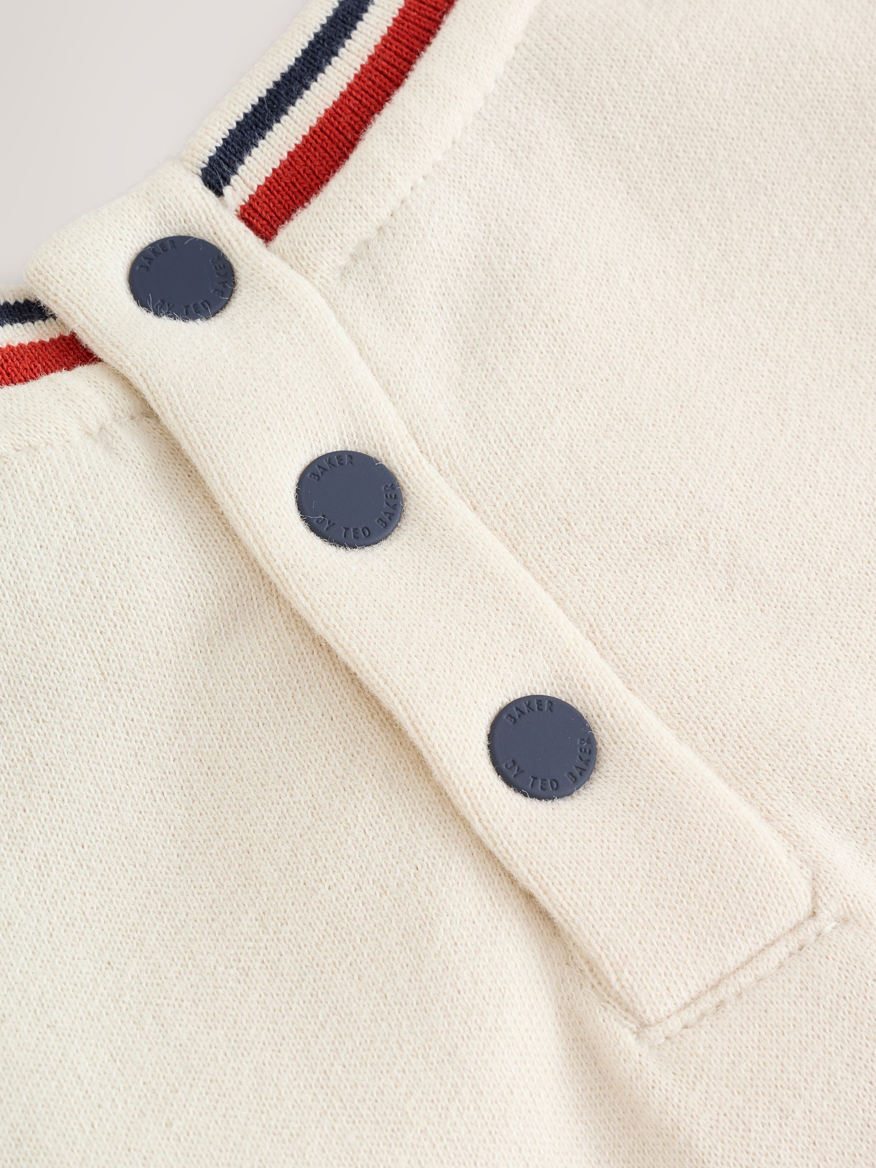 Baker by Ted Baker kiezelkleurig marineblauw en rood varsity-rompertje