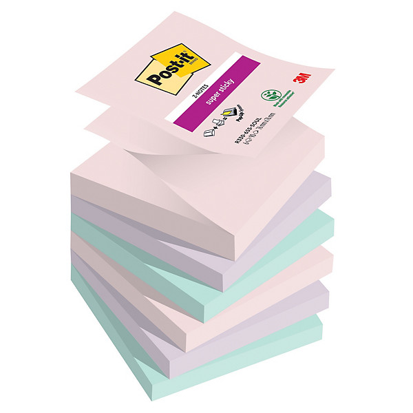 Notes repositionnables 3 couleurs Post-it Soulful 76 x 76 mm, 12 blocs