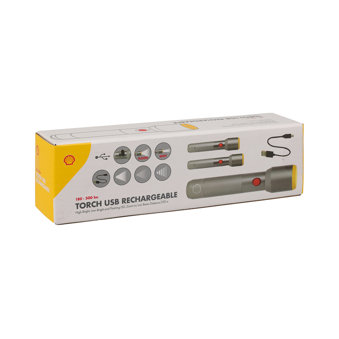 Shell Akku Taschenlampe 500lm