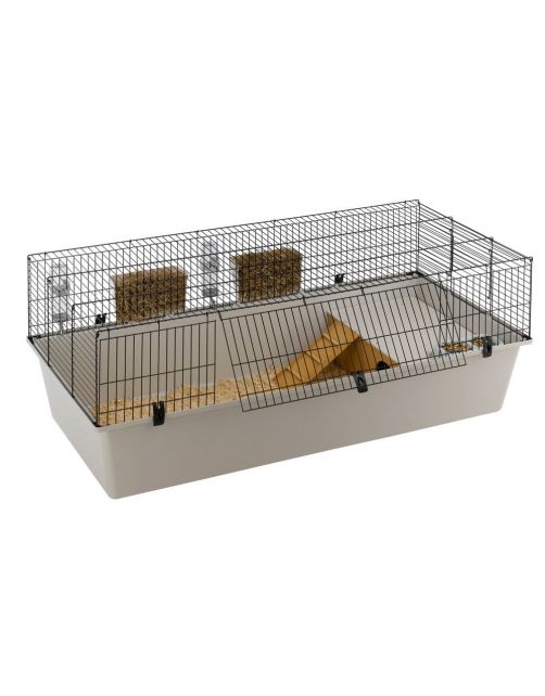 Ferplast Konijnenkooi Rabbit - Dierenverblijf - 156.5x77x61.5 cm Grijs Zwart 160