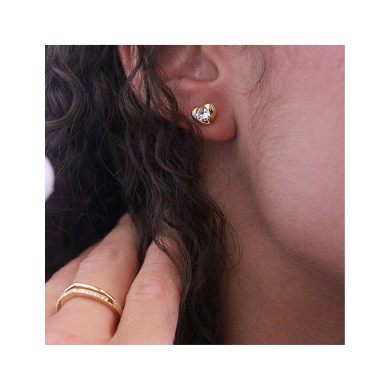 Boucles d'oreilles Simply Love - Doré et Cristal