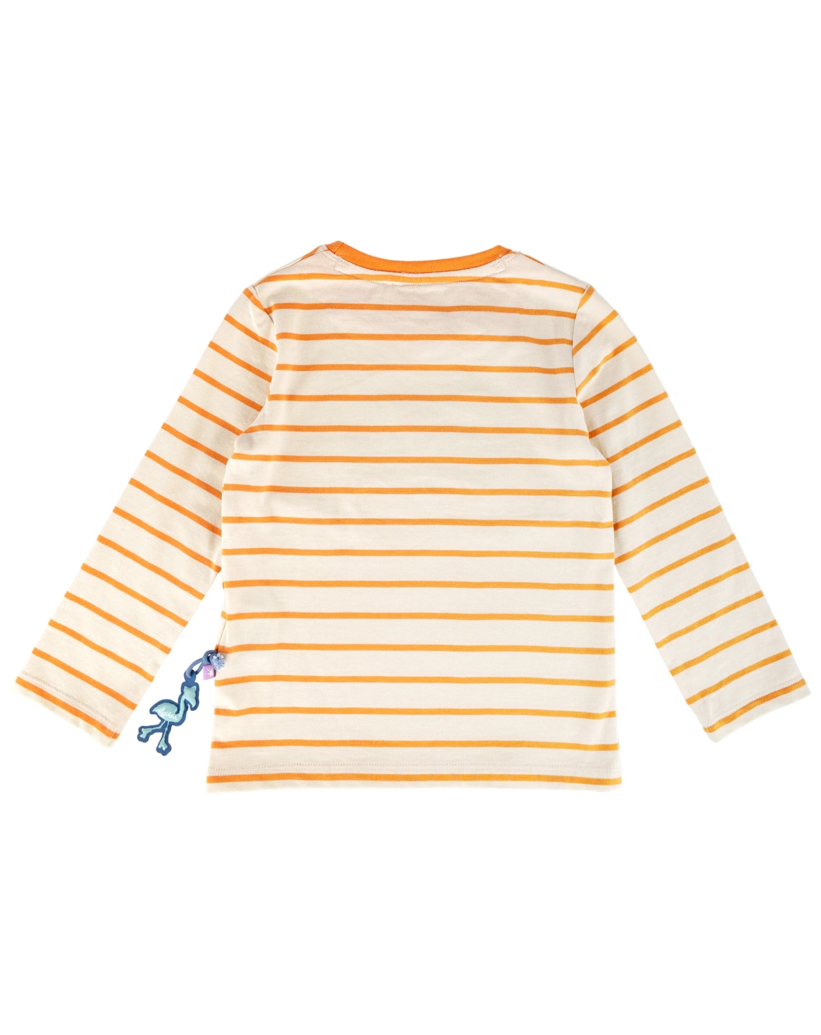 Langarmshirt M - SKATING FLAMINGO gestreift in orange