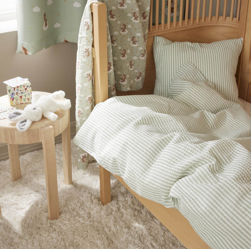 Lykke kreppsengesett 100x140 grønn