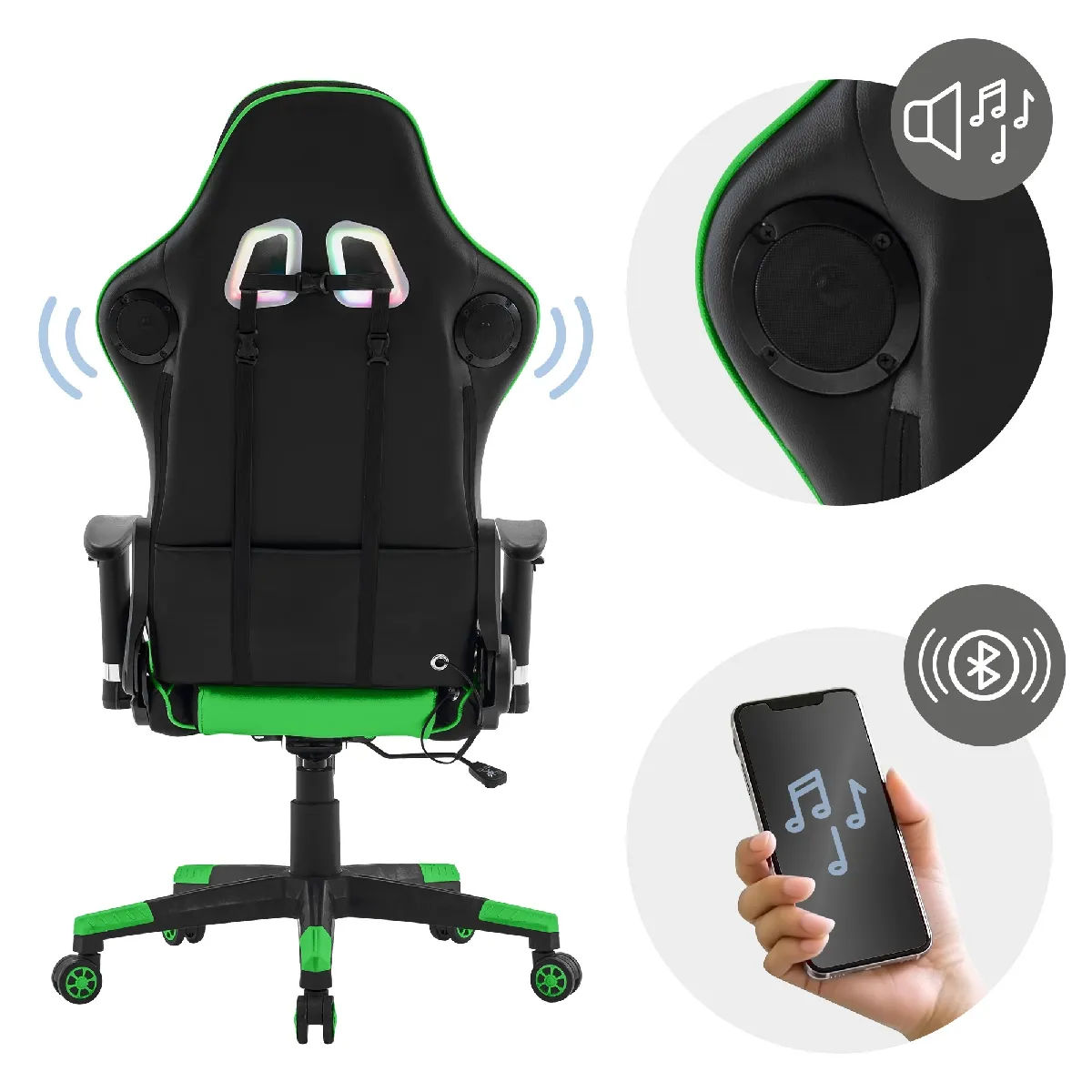 ML DESIGN MODERN LIVING ML Design Chaise de jeu LED Vert