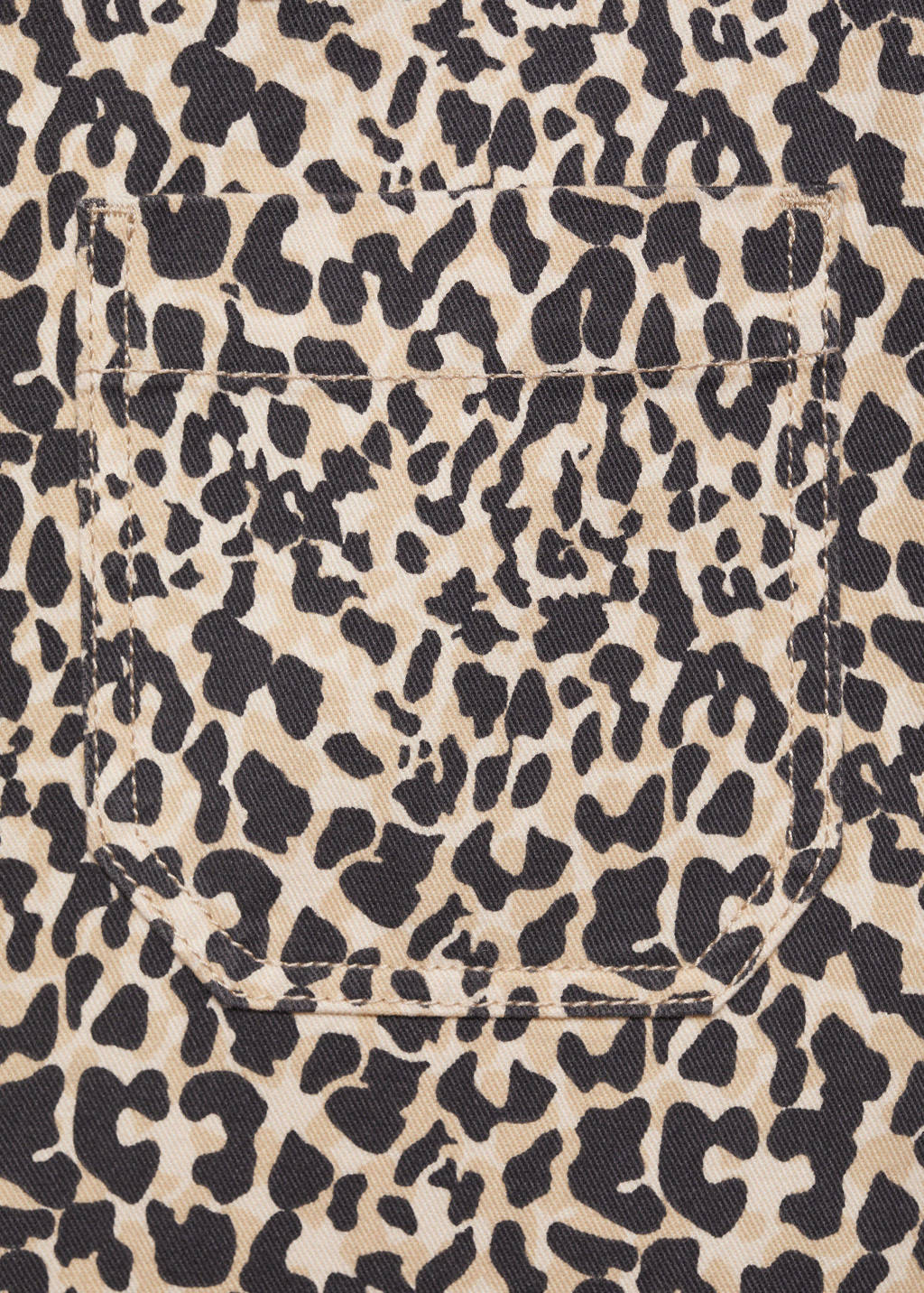 MANGO TEEN straight fit broek met panterprint lichtbruin/zwart