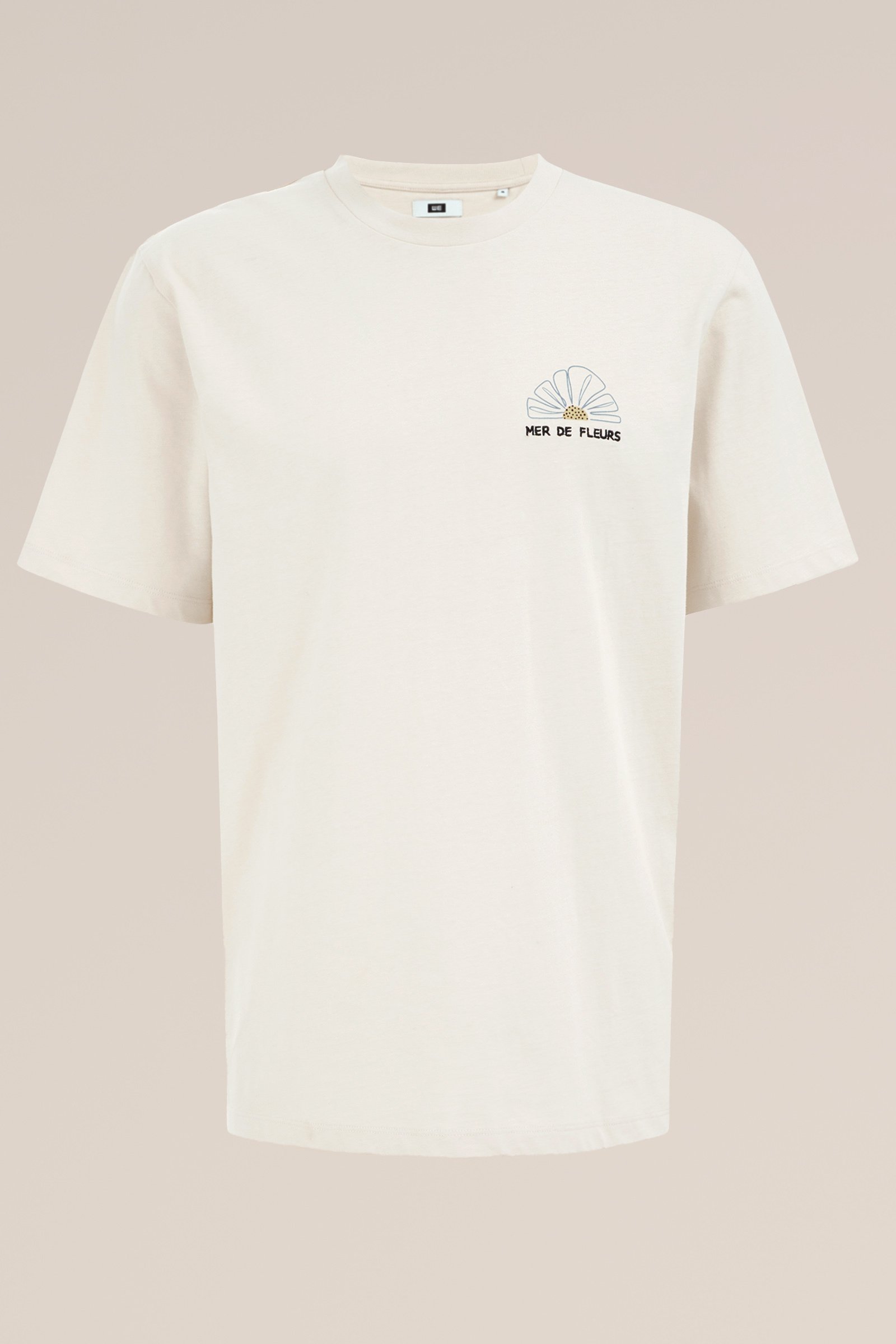 T-shirt met opdruk WE Fashion Beige