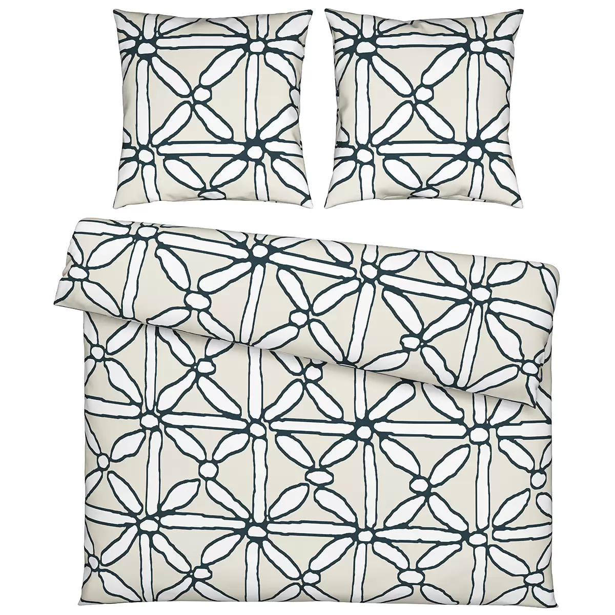 Bettwäsche-Set Visby beige,schwarz,weiss
