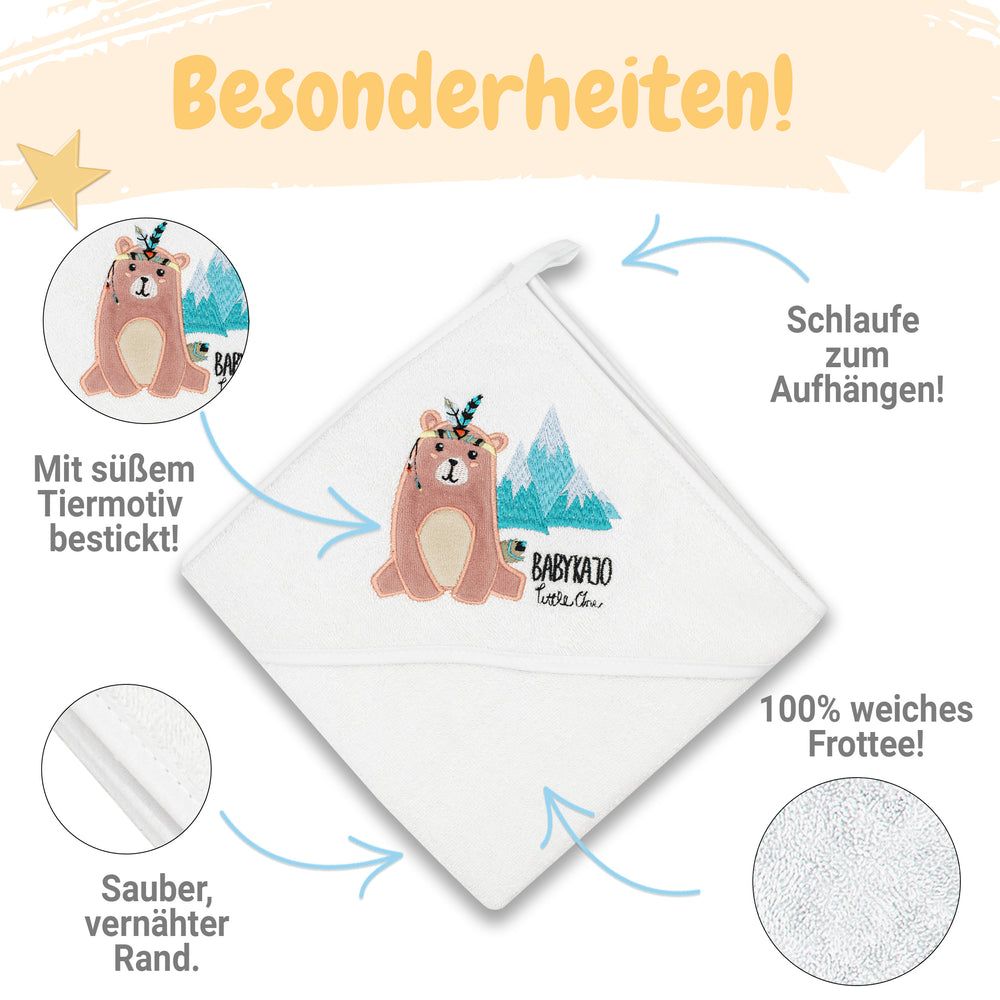Babykajo 3 Set Baby Badewanne + Baby Wanneneinsatz + Kapuzenhandtuch.