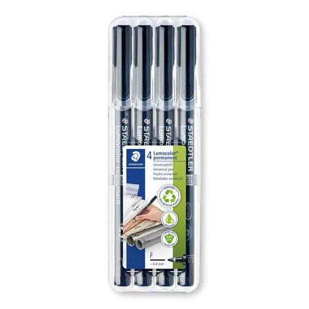 STAEDTLER® Lumocolor® permanent pen Universalstift F, schwarz, 4 Stück