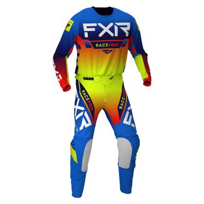 Maillot cross FXR HELIUM BLUE/HI VIS/RED 2024 - Bleu / Jaune