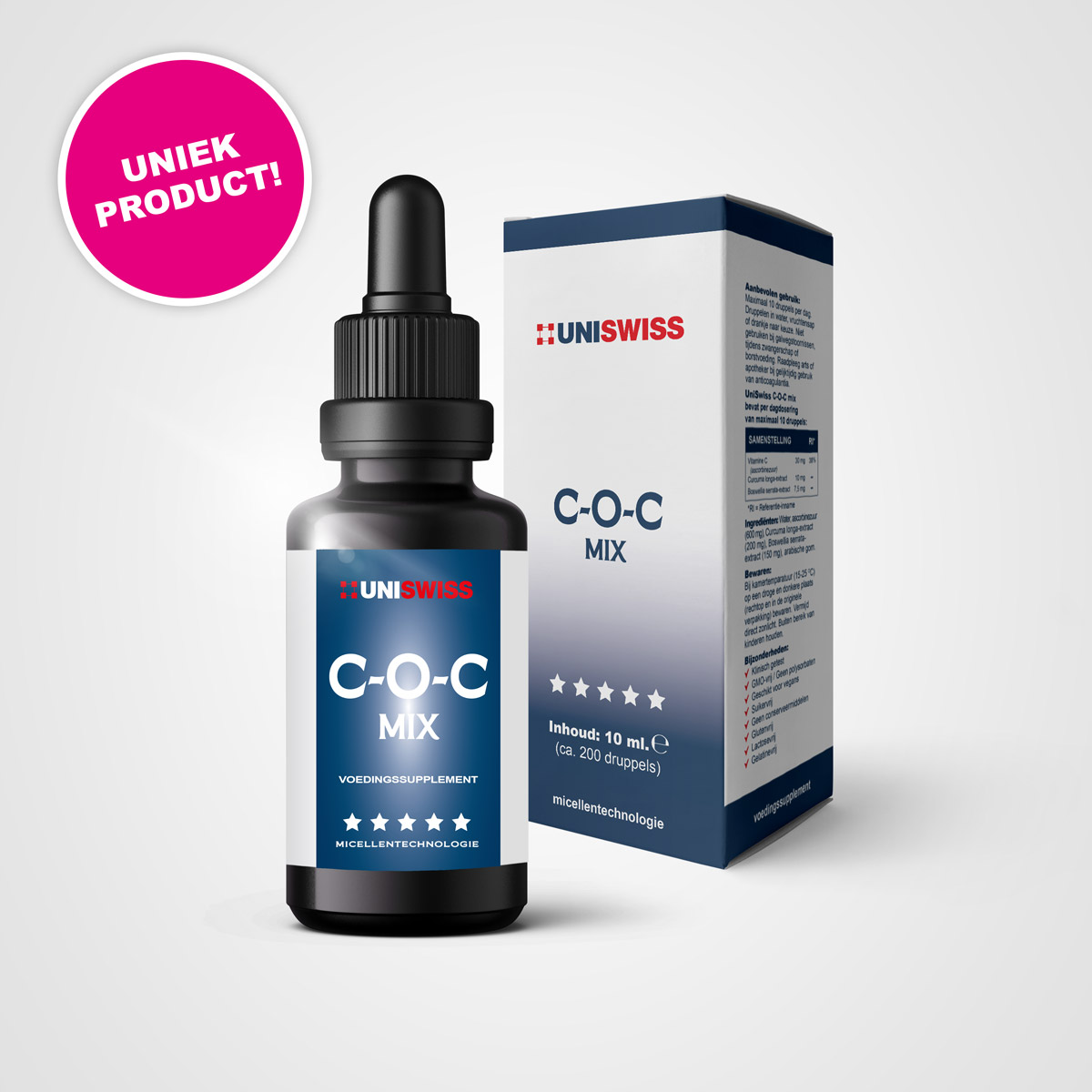 Uni Swiss C-O-C mix Curcumine, Olibanum en Vitamine C (10 ml)