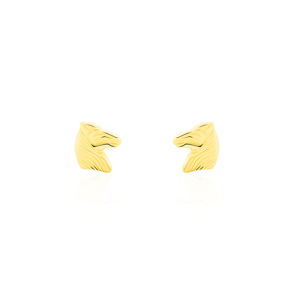Boucles D'oreilles Puces Freyia Cheval Or Jaune