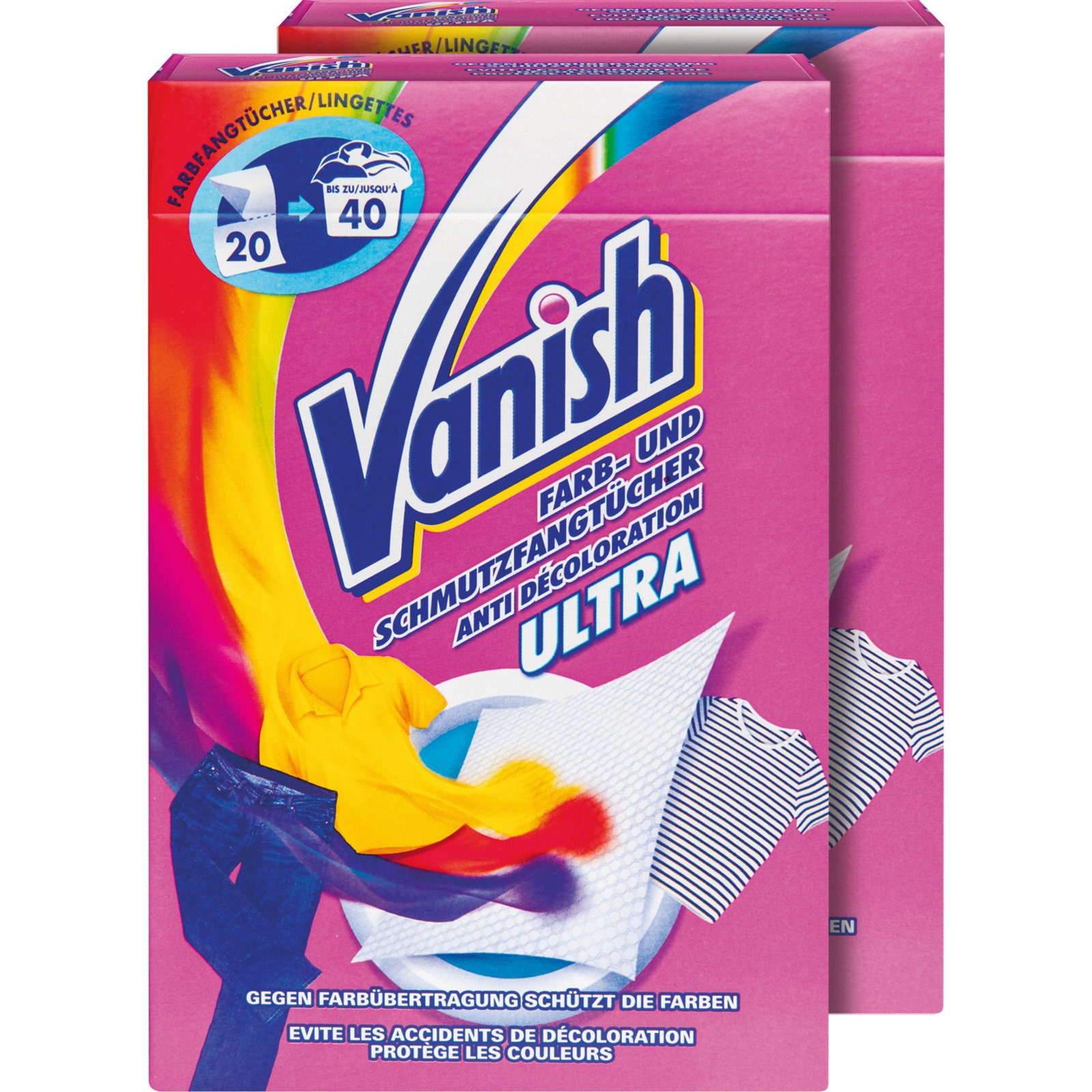 Vanish Farb- und Schmutzfangtücher Ultra 2 x 20 Tücher