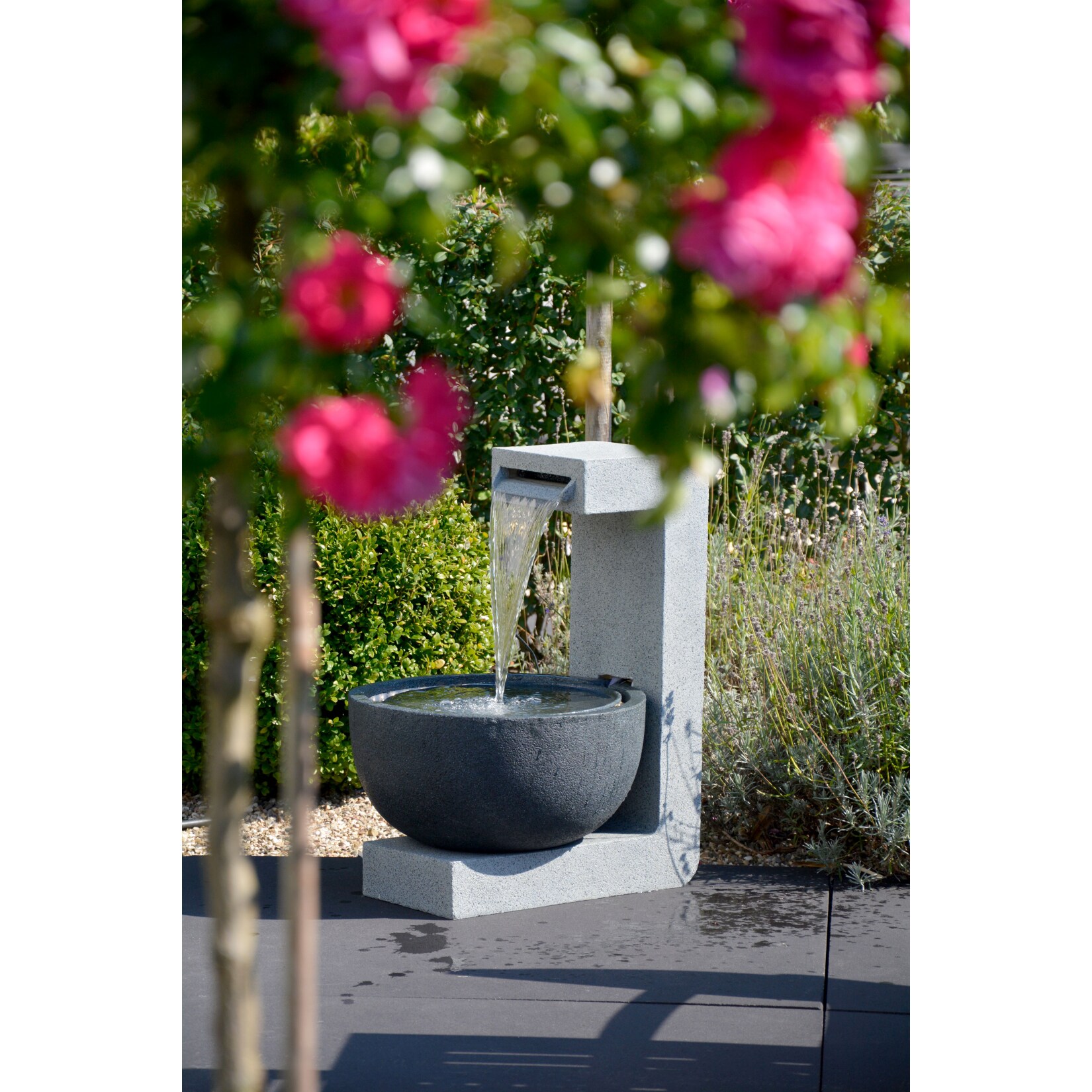 Dobar 96120e Design-Gartenbrunnen mit runder Schale