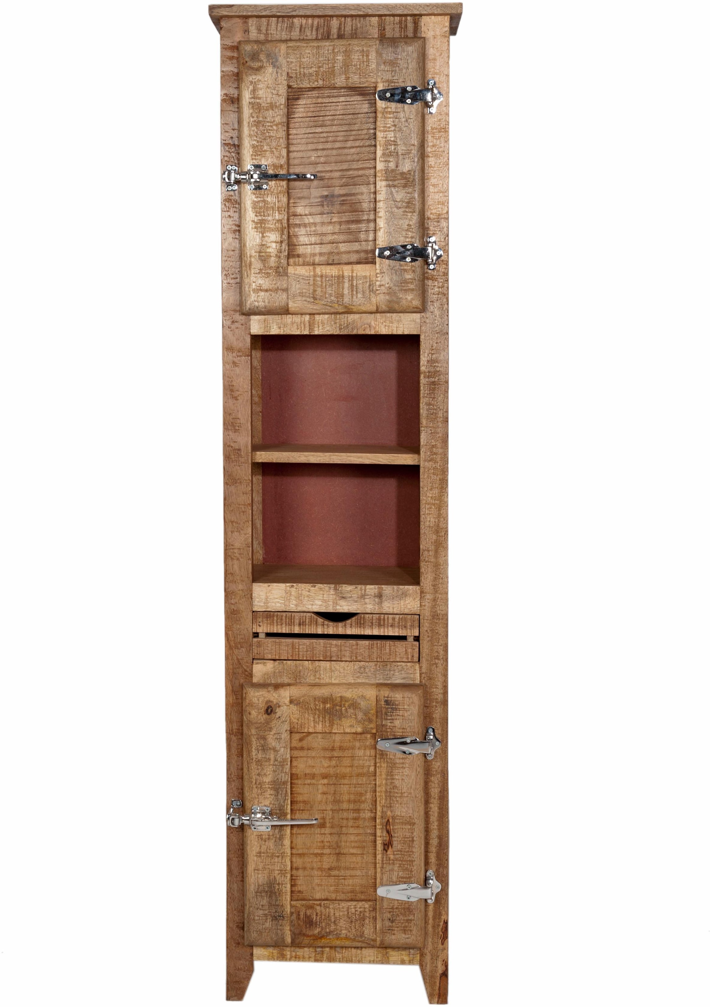 SIT Hochschrank »Frigo« Mangoholz im Antik-Look mit Kühlschrankgriffen, Höhe 187 cm