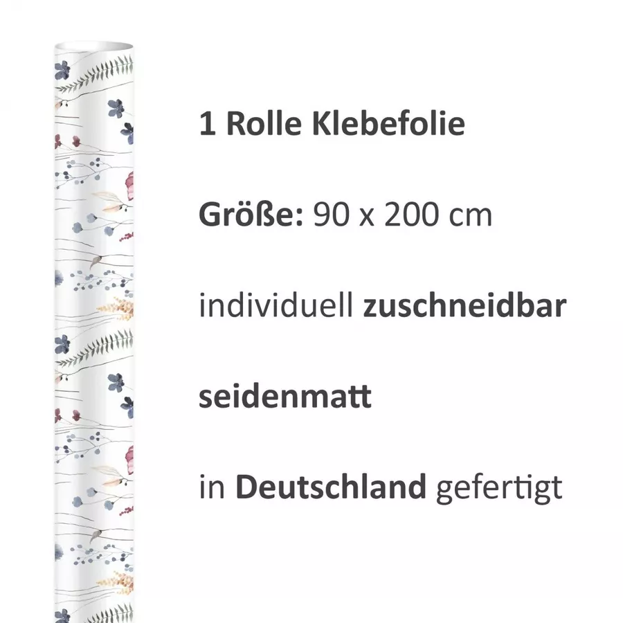 Nikima Klebefolie KF-09 selbstklebende Folie – Mohnblumen Klebefolie bunt