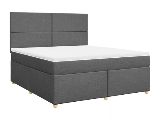 Sommier à lattes de lit avec matelas Gris foncé 180x200cm Tissu