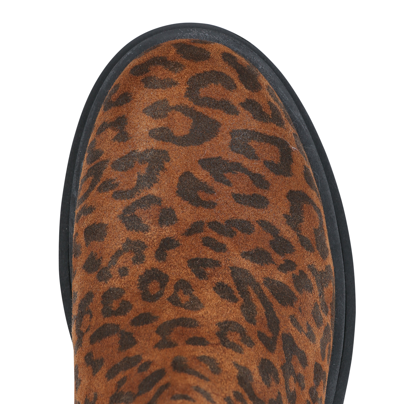 Bottines en cuir velours imprimé | Marron