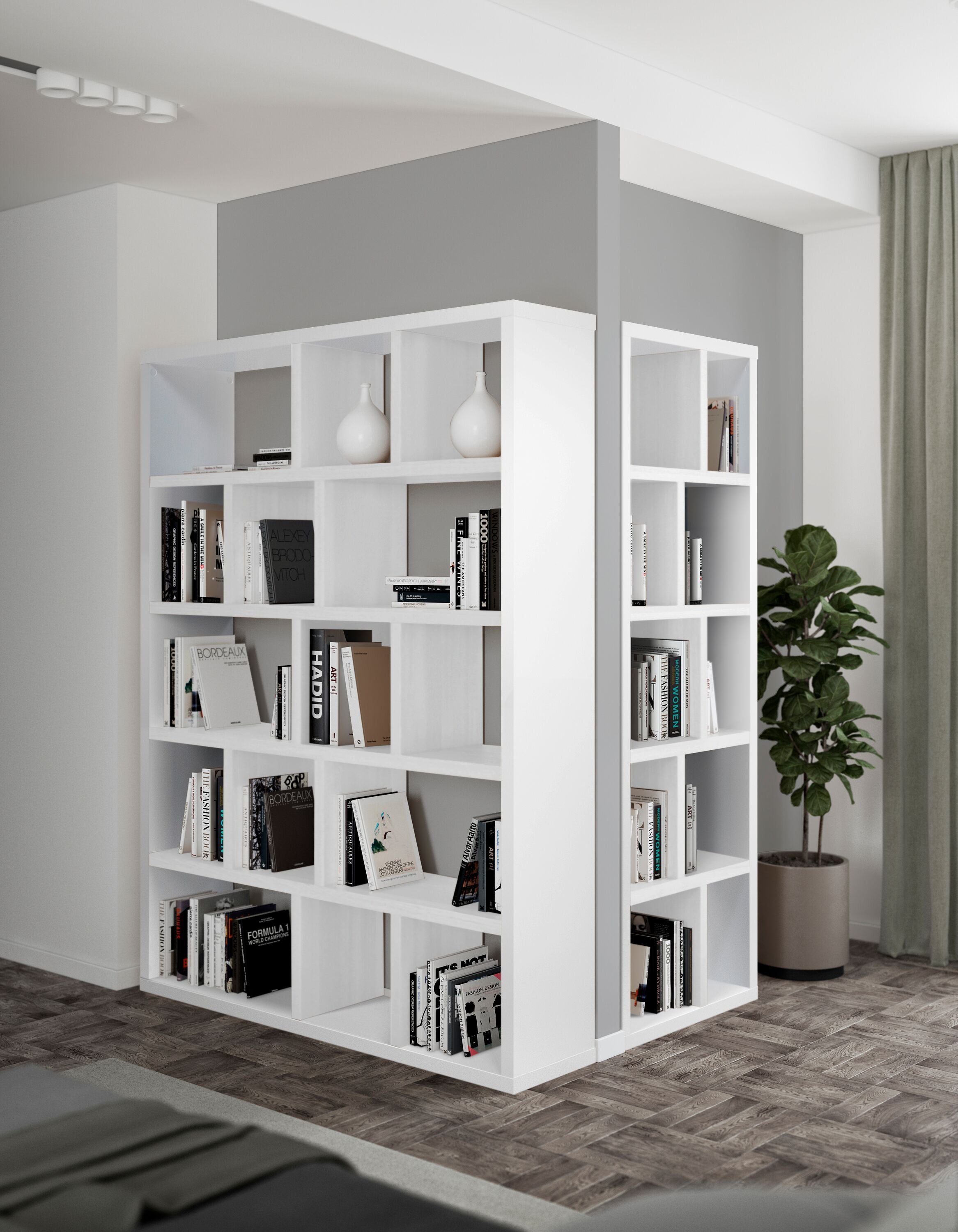 INDUS Regal - Weiss / B: 70.0 cm x T: 34.0 cm x H: 198.0 cm