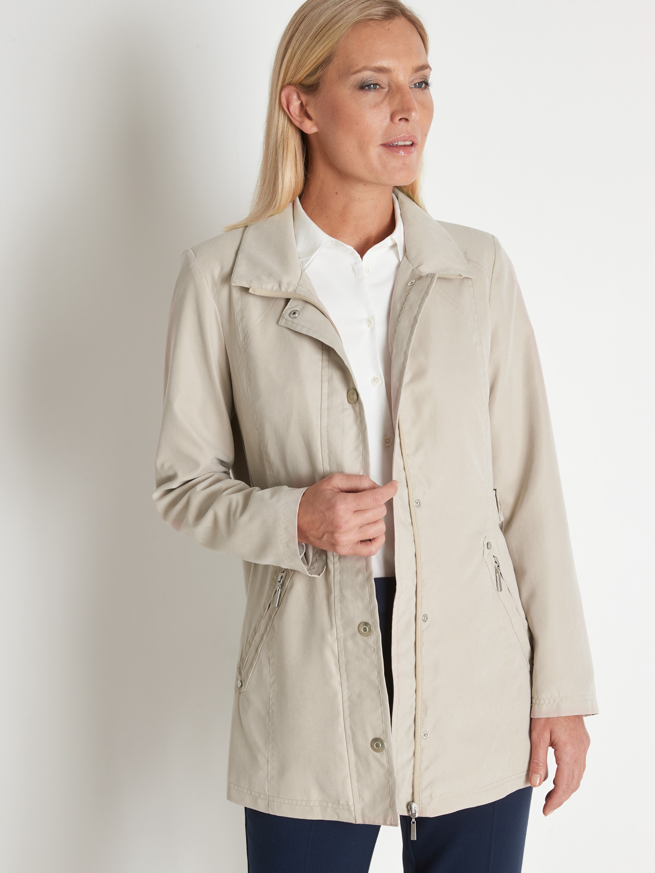 Parka déperlante toucher peau de pêche