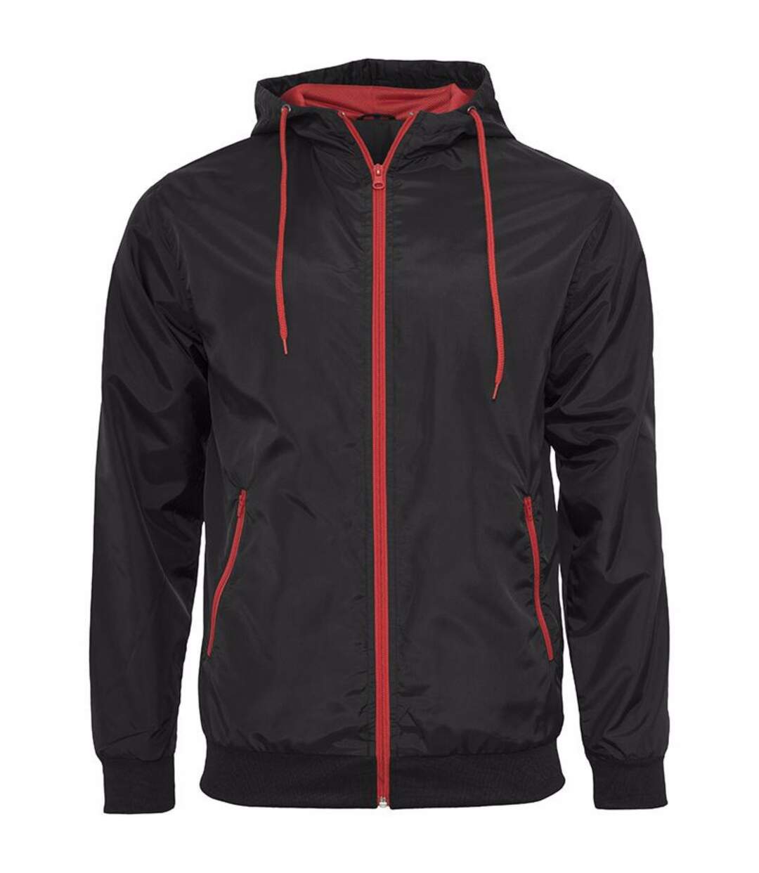 Build Your Brand - Veste zippée - Homme (Noir/ Rouge) - UTRW5676