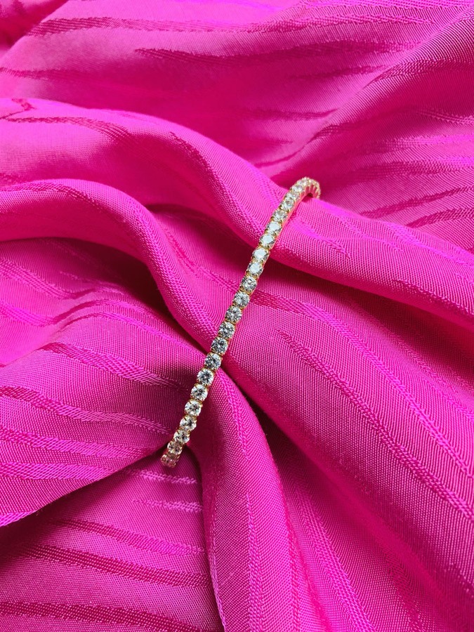 Snö Of Sweden Siri Stone Bracelet Gold/Clear 16cm