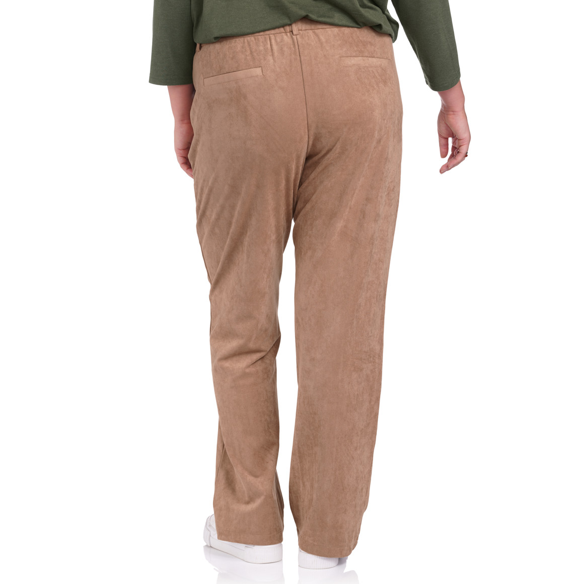 Gina Benotti Damen Velourshose mit Straight-Fit hellbraun