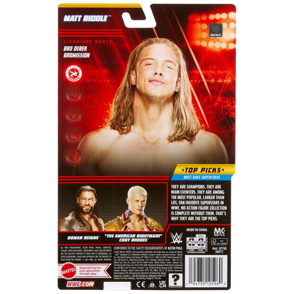 WWE Basic Series Top Picks Matt Riddle Actionfigur