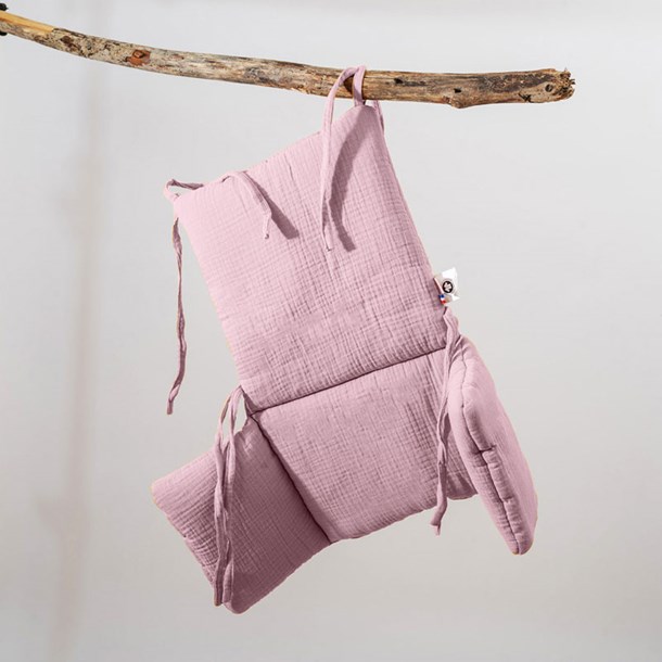 Coussin chaise haute coton bio rose