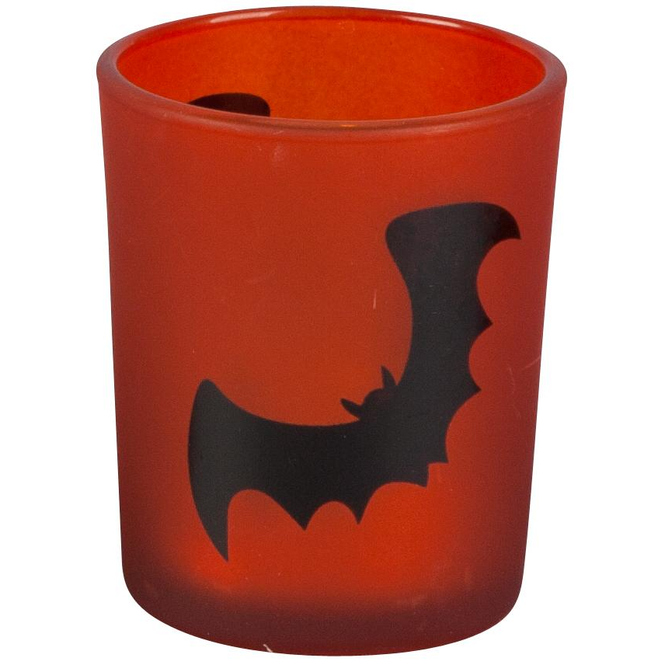 Teelichtglas - Halloween - ca. 5,5 x 6,7 cm - 1 Stück