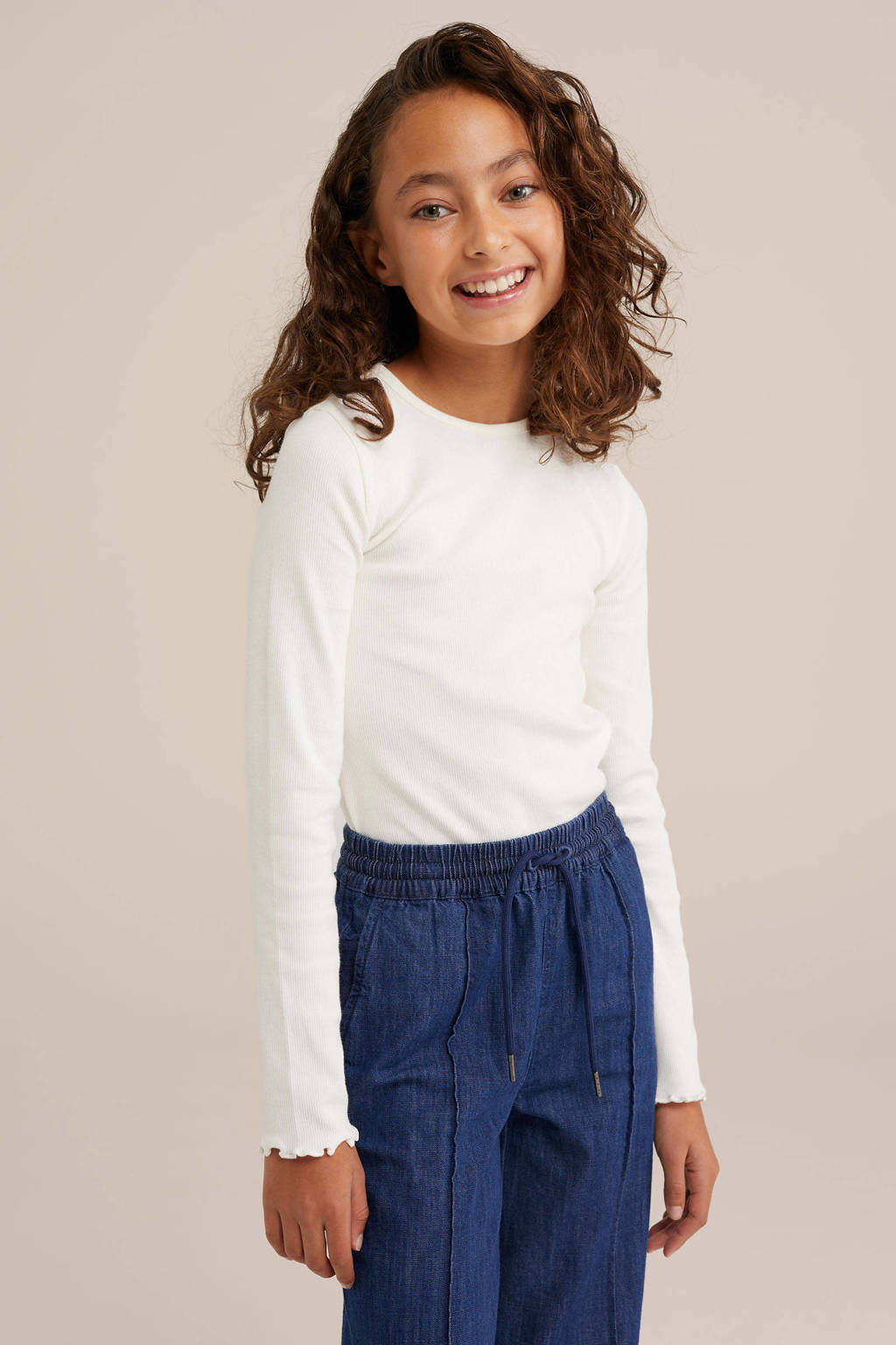 WE Fashion longsleeve - set van 2 zwart/wit