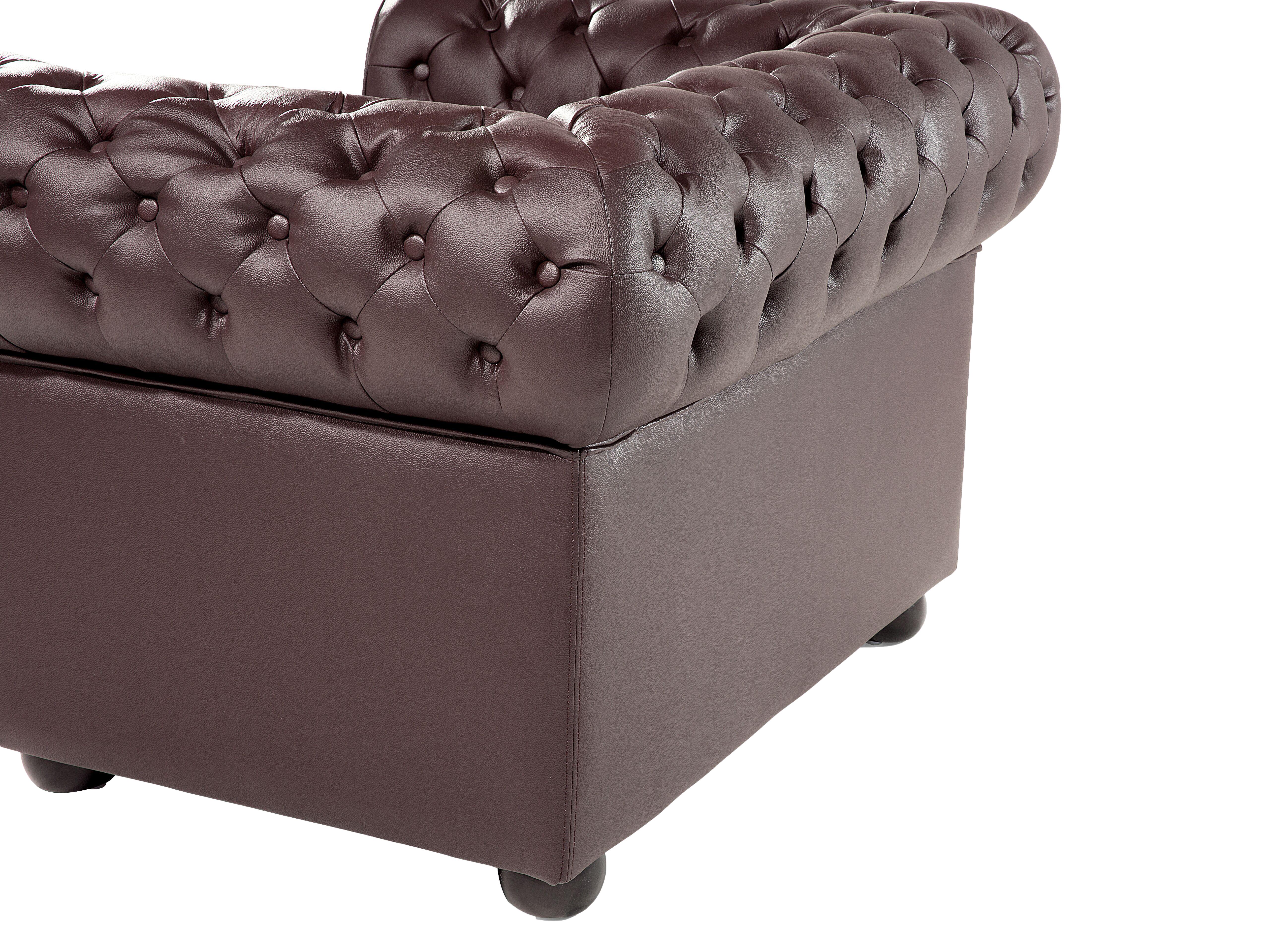 Bankenset 4-zits CHESTERFIELD Leer Bruin