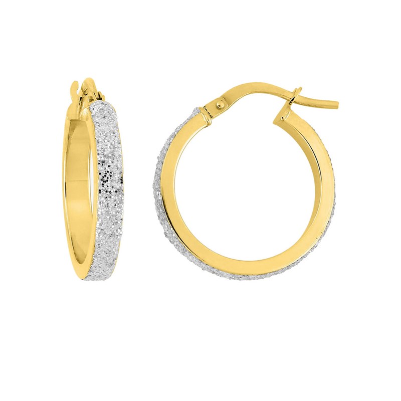 Créoles bicolores Femme - Or 18 Carats - Diamètre 15mm