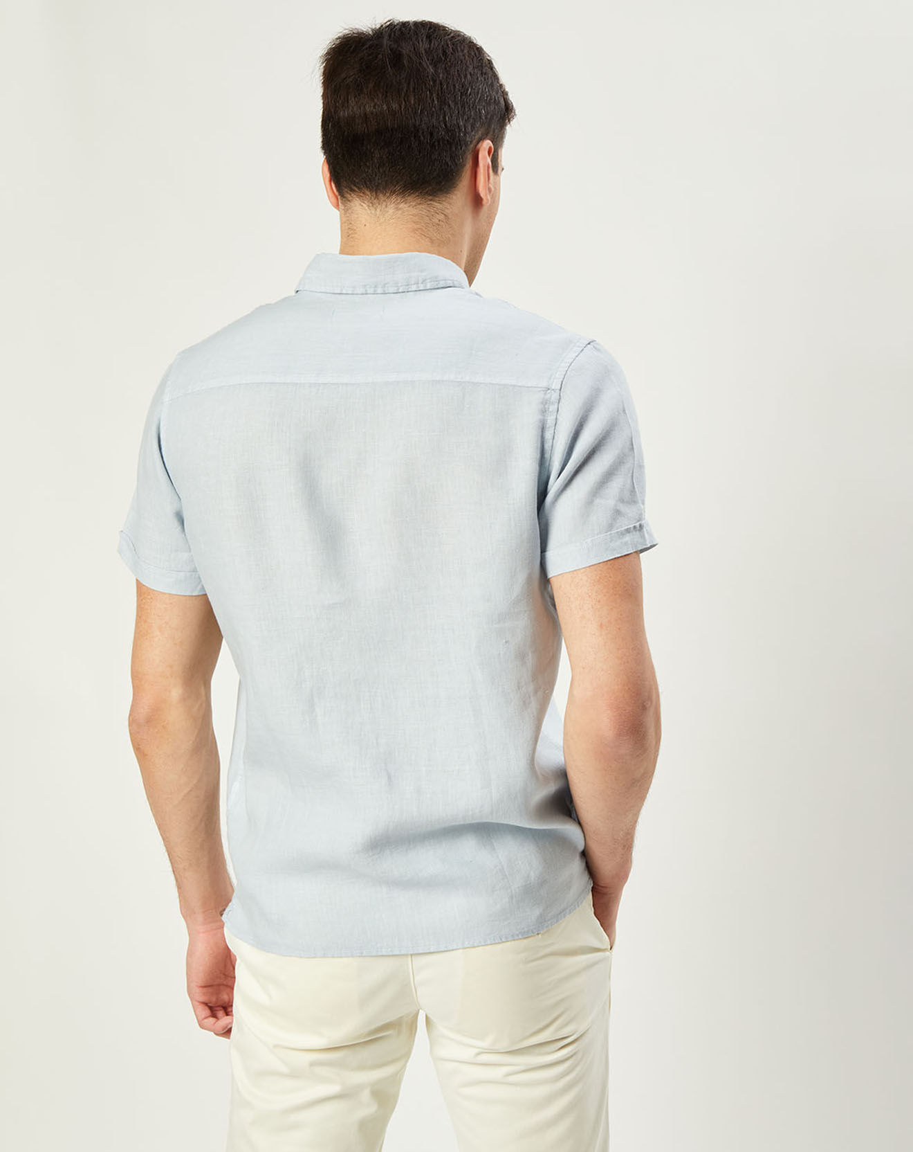 Harris Wilson Chemise 100% Lin Regular Fit Efe2 azur