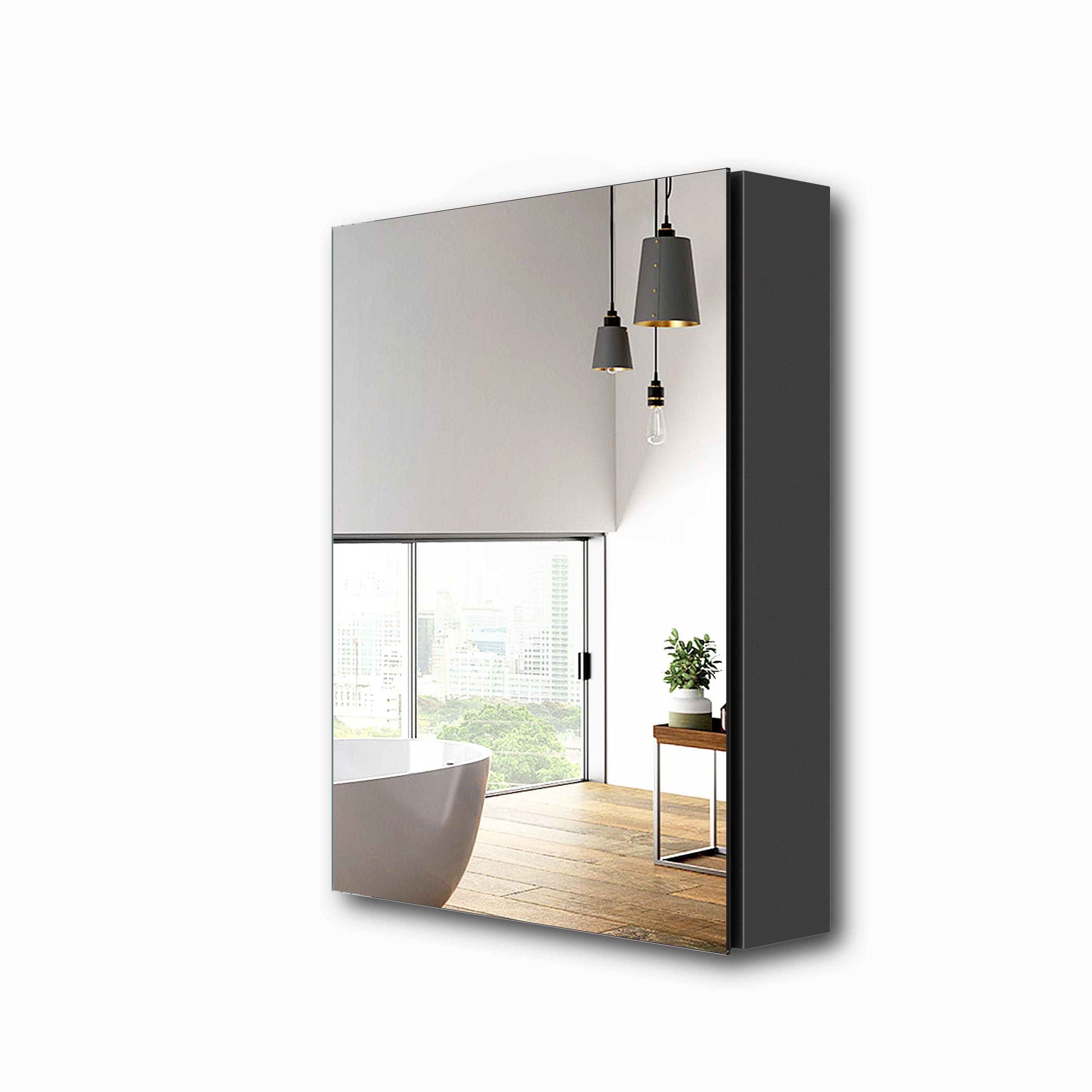 Emke Spiegelschrank Spiegelschränke 50x65cm Spiegelschrank Badschrank mit Doppelseitiger Spiegel